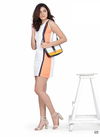 White And Orange Queen Midi Tops Designer Stretchable Lycra Western Collections 1005